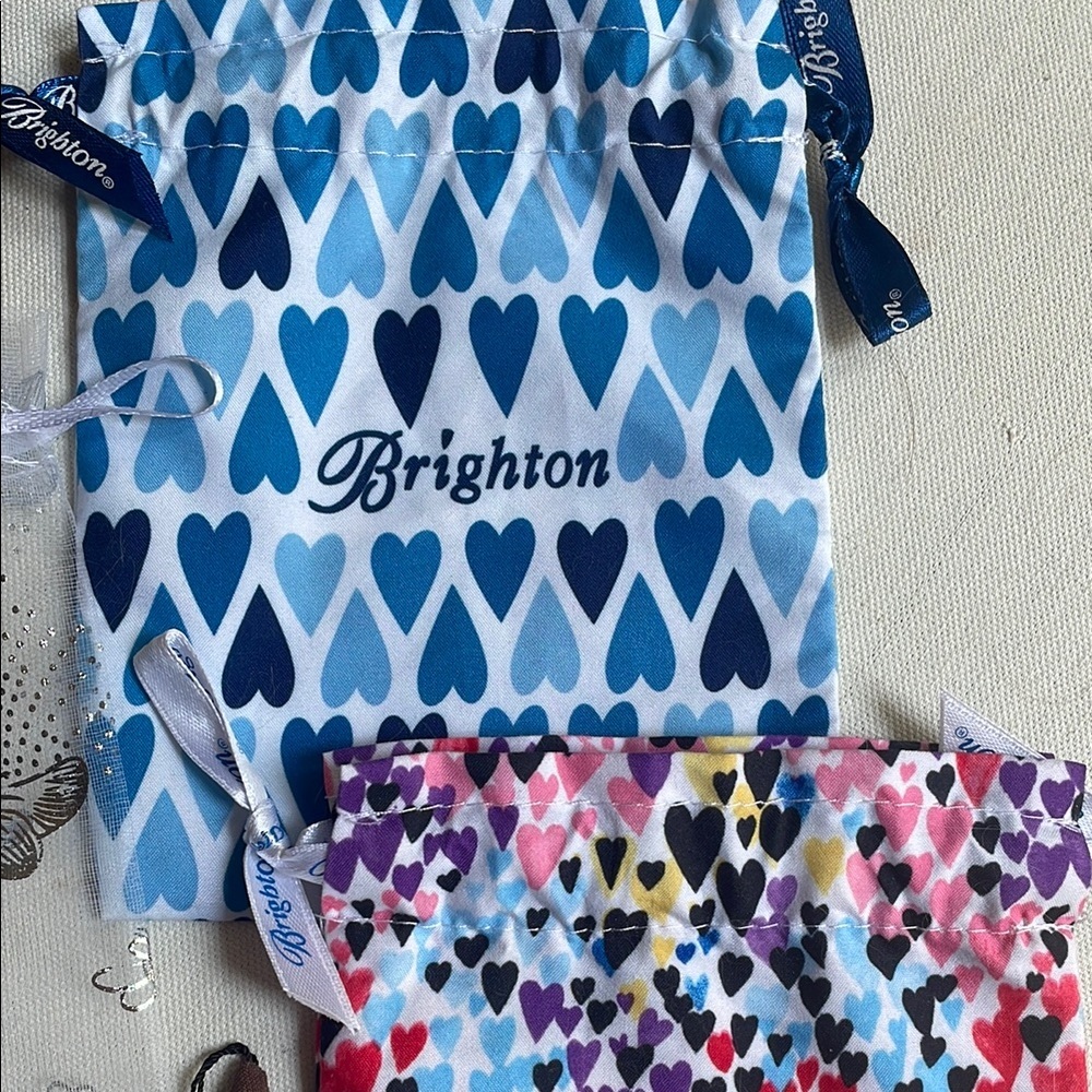 Brighton Jewelry Heart Patterned Accessory Bags Lot - Picture 3 of 5